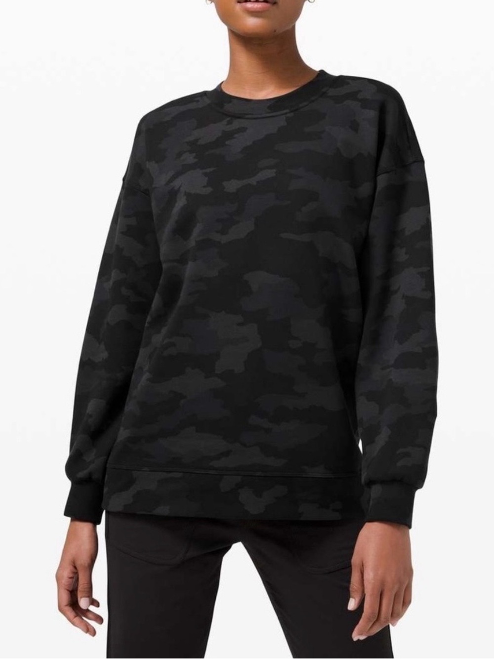 Lululemon Perfectly Oversized Crew Pullover Sweatshirt | Camo | Size 10 - Picture 1 of 6
